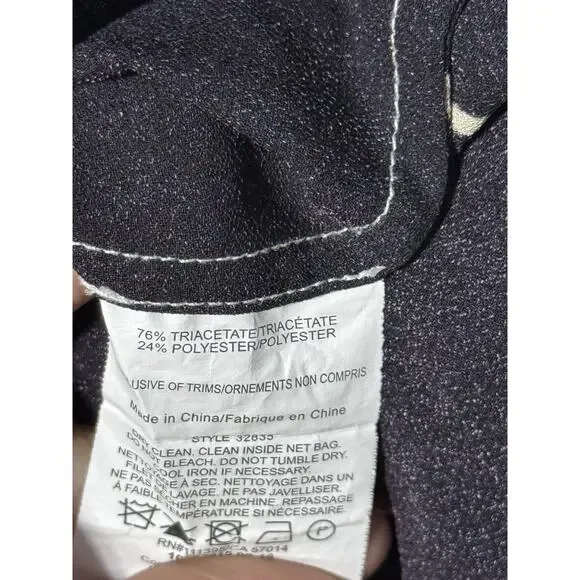 Tory Burch Shirt Women's Size 6 Black White Horse Trocadero Blouse - Picture 7 of 11